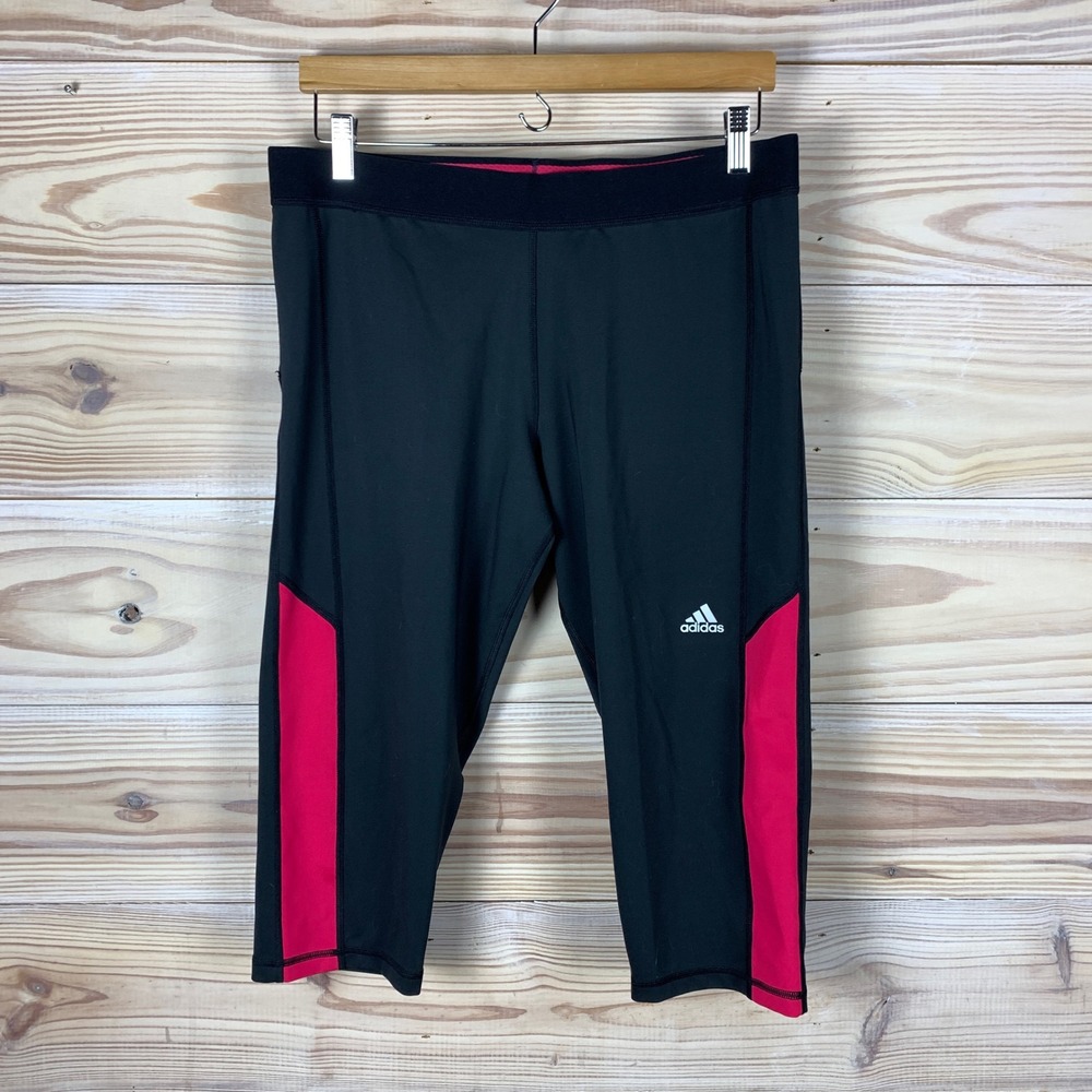 Adidas Leggings Women XL Black Techfit Climalite Compression Capri Bike Shorts